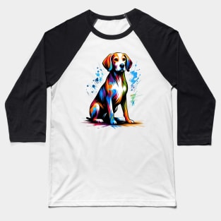 Vibrant Abstract Drever in Colorful Splash Art Baseball T-Shirt